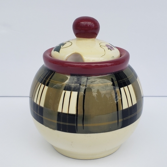 Oneida  Strawberry Plaid Cream and Sugar Bowl Set - Picture 5 of 7